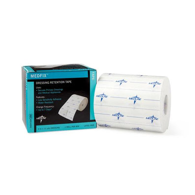 Tape Retention Medfix Fabric 4"x11yd Adhesive White 1/Bx